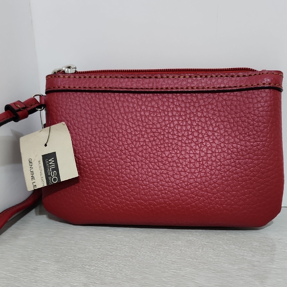 Wilson Cherry Red Leather Clutch